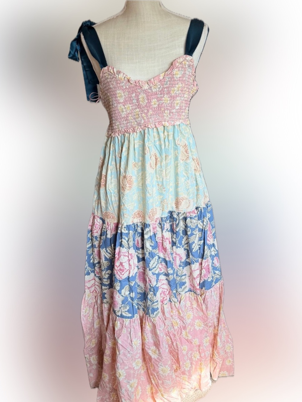 NWT Free People Bluebell Maxi Pastel Colors XL - Picture 3 of 4